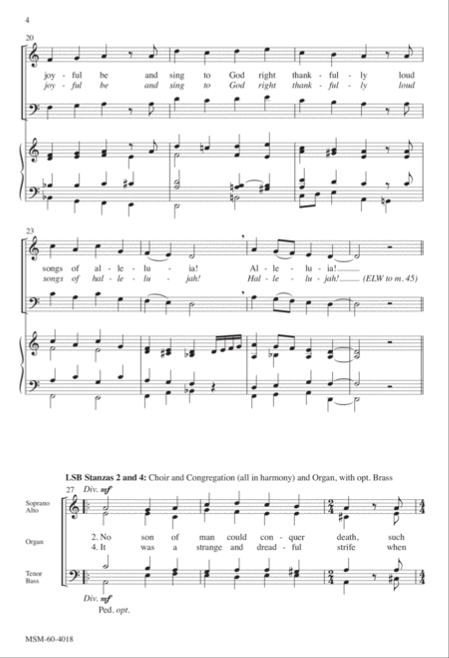 Christ Jesus Lay in Death's Strong Bands 4-Part scores gallery preview page 4
