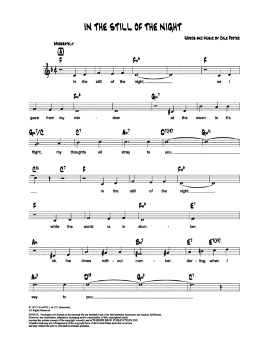 In the Still of the Night School and Community scores gallery preview page 1