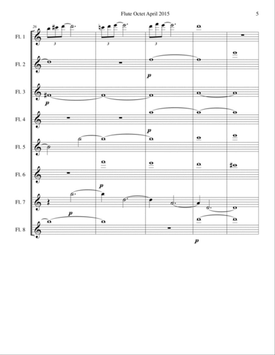 OCTET for flutes OCTET for flutes Woodwind Ensemble scores gallery preview page 5