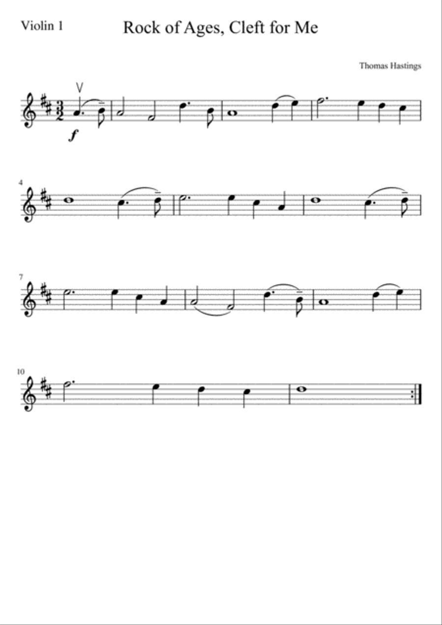 Rock of Ages, Cleft for Me String Quartet scores gallery preview page 3