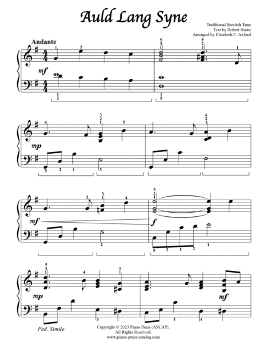 Auld Lang Syne Piano Method scores gallery preview page 2
