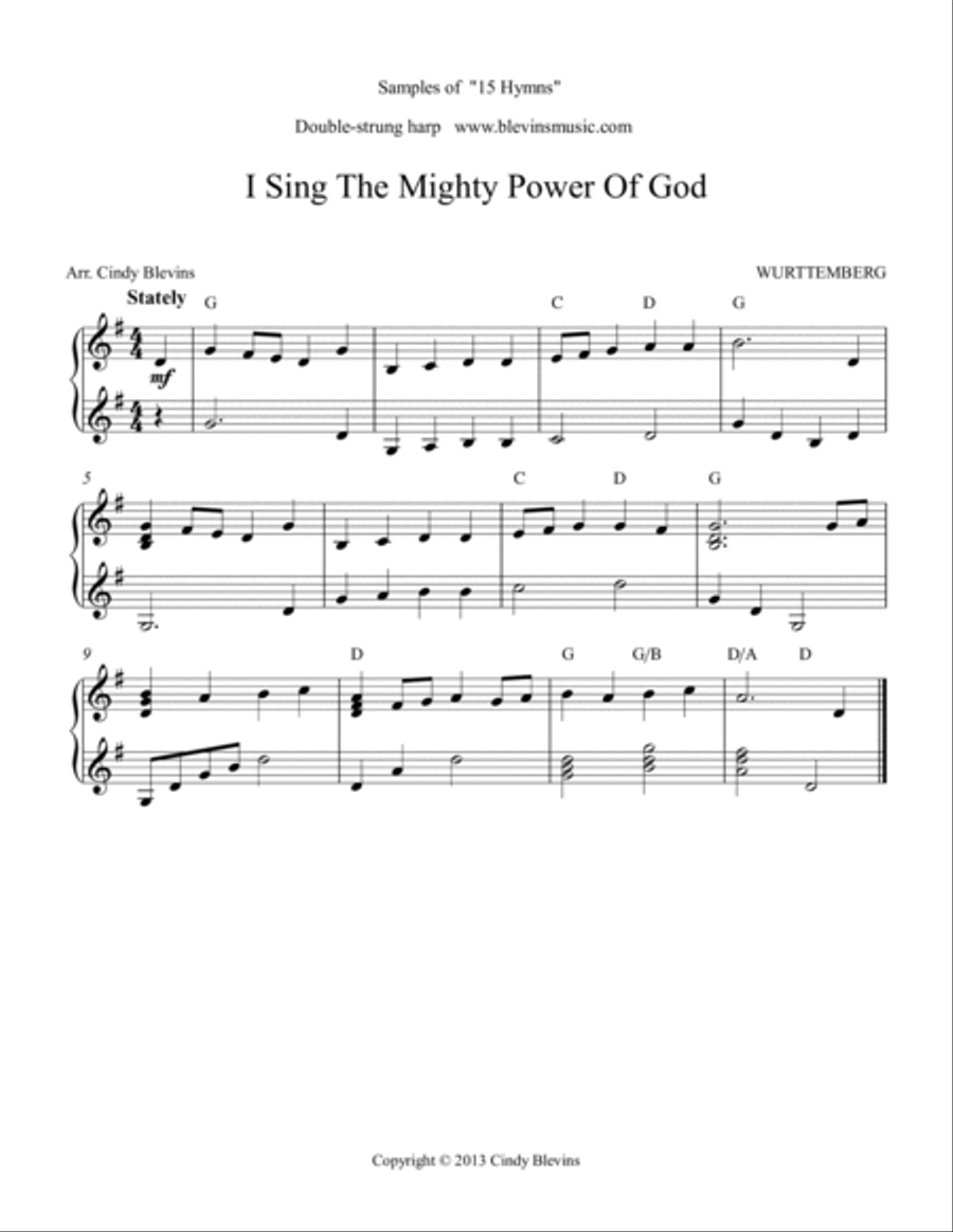 15 Hymns, for Double-Strung Harp Harp scores gallery preview page 5