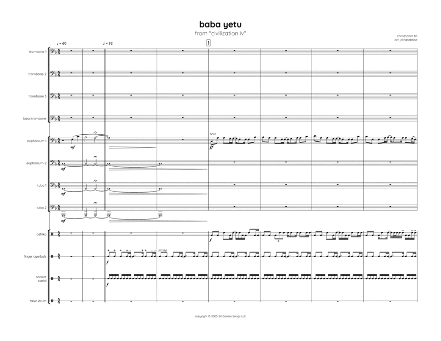 Baba Yetu Baba Yetu School and Community scores gallery preview page 1