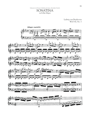 Book cover for Sonata In E-Flat Major, WoO 47, No. 1