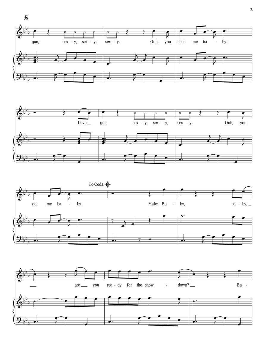Love Gun Piano, Vocal, Guitar scores gallery preview page 3