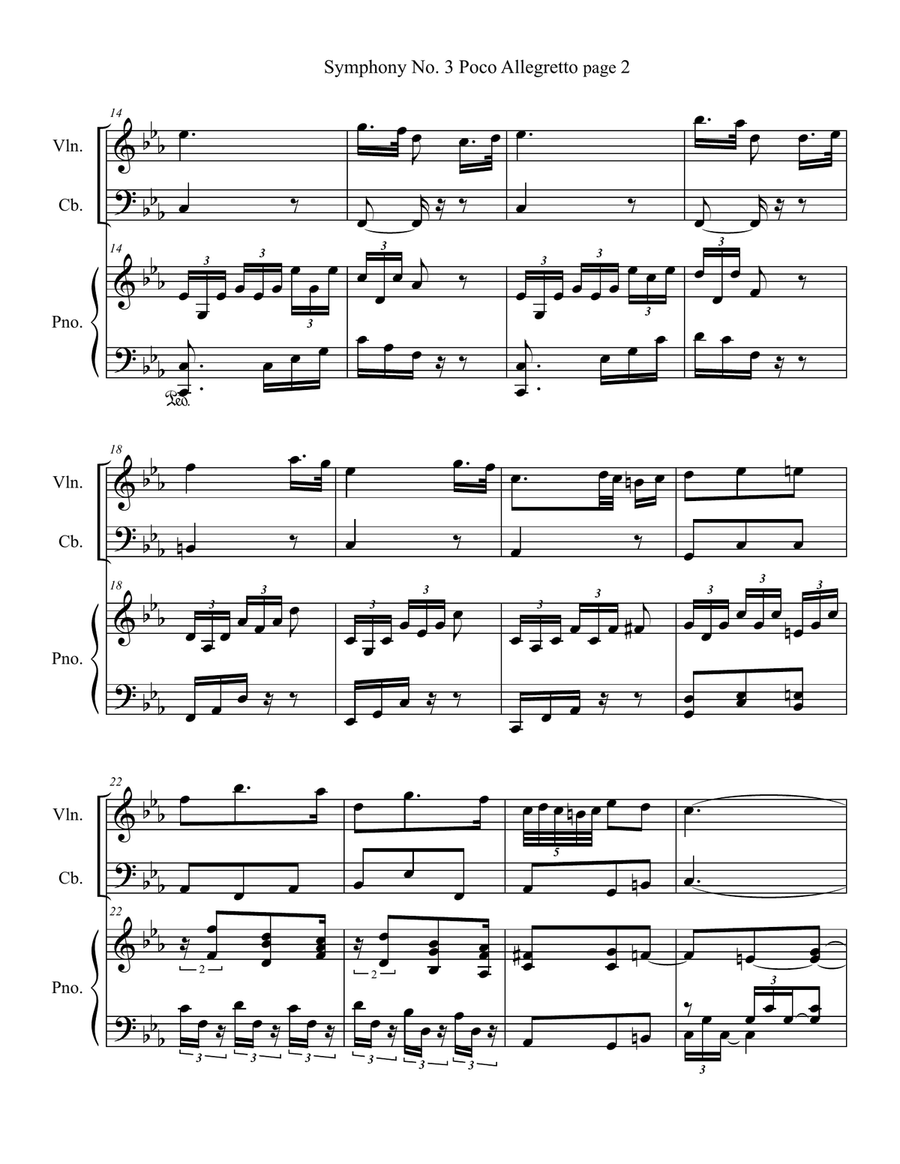 Symphony No.3, Op.90: III. Poco allegretto Small Ensemble scores gallery preview page 2