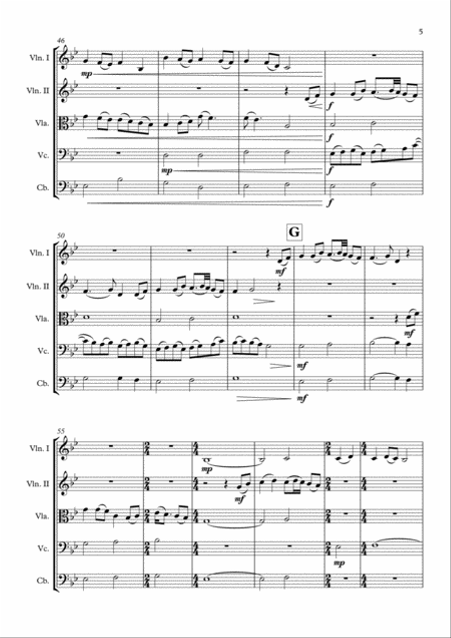 For The Love Of A Princess String Quintet scores gallery preview page 6
