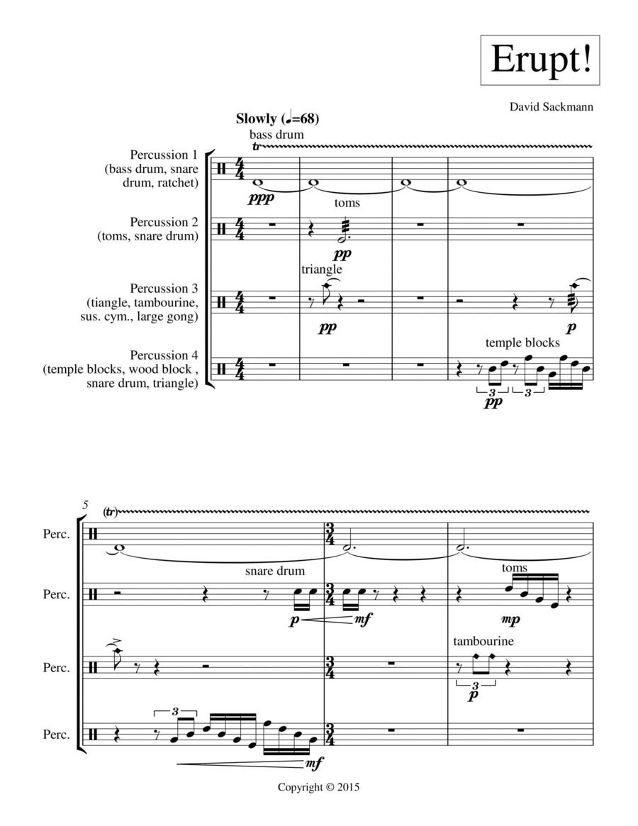 Erput! Percussion Ensemble scores gallery preview page 1