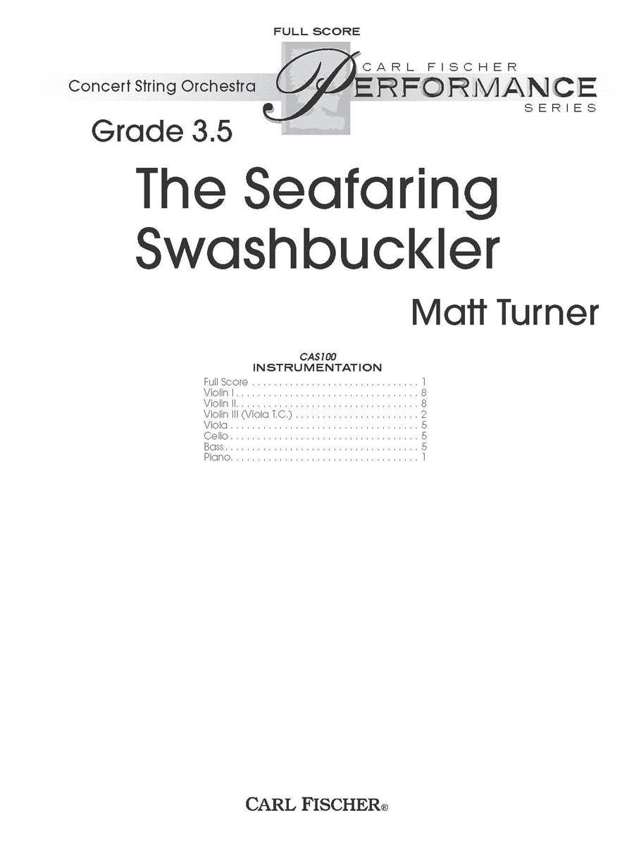 The Seafaring Swashbuckler String Orchestra scores gallery preview page 1