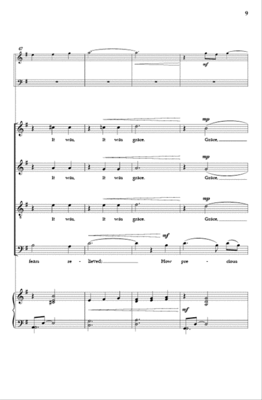 Amazing Grace (SATB) 4-Part scores gallery preview page 8