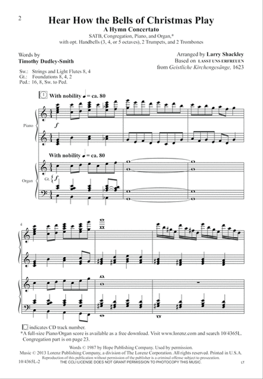 Hear How the Bells of Christmas Play 4-Part scores gallery preview page 2