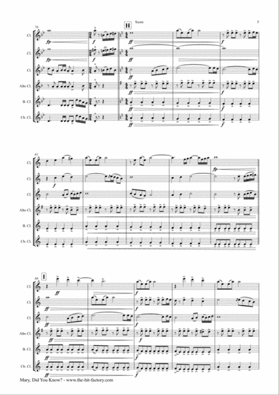 Mary, Did You Know? Woodwind Ensemble scores gallery preview page 5