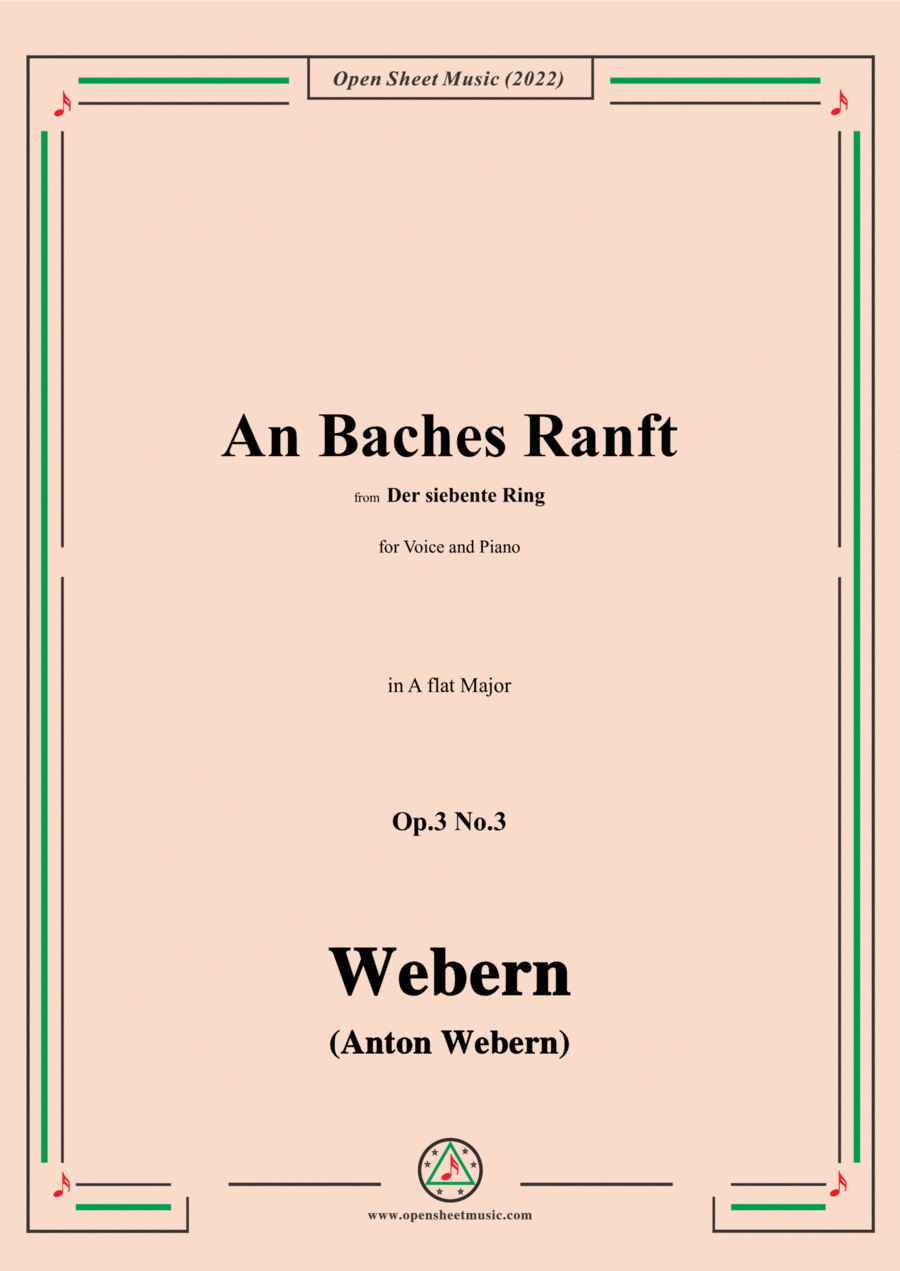 Webern-An Baches Ranft,Op.3 No.3,in A flat Major Voice scores gallery preview page 1