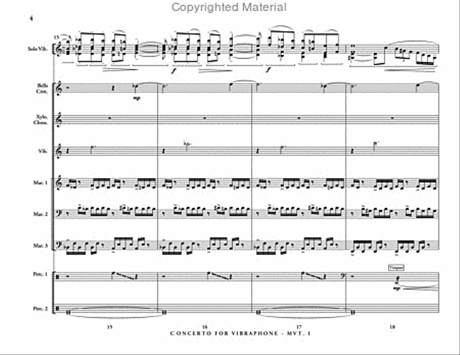 Concerto for Vibraphone & Percussion Ensemble Percussion Ensemble scores gallery preview page 5