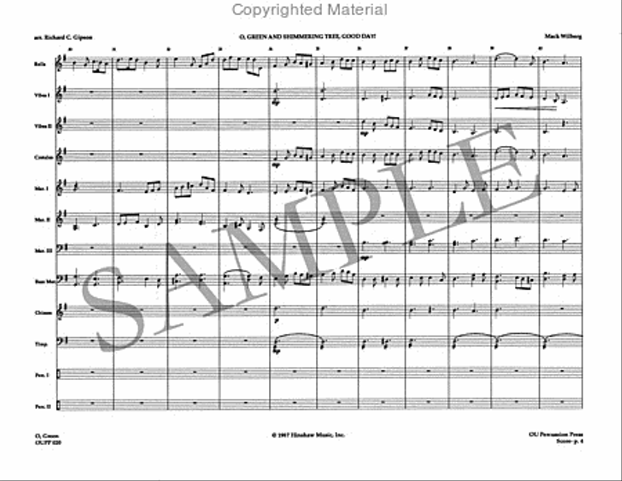 O Green and Shimmering Tree, Good Day! Percussion Ensemble scores gallery preview page 5