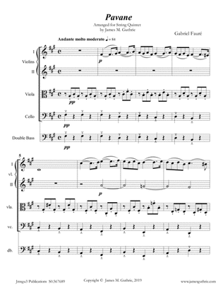 Book cover for Fauré: Pavane Op. 50 for String Quintet