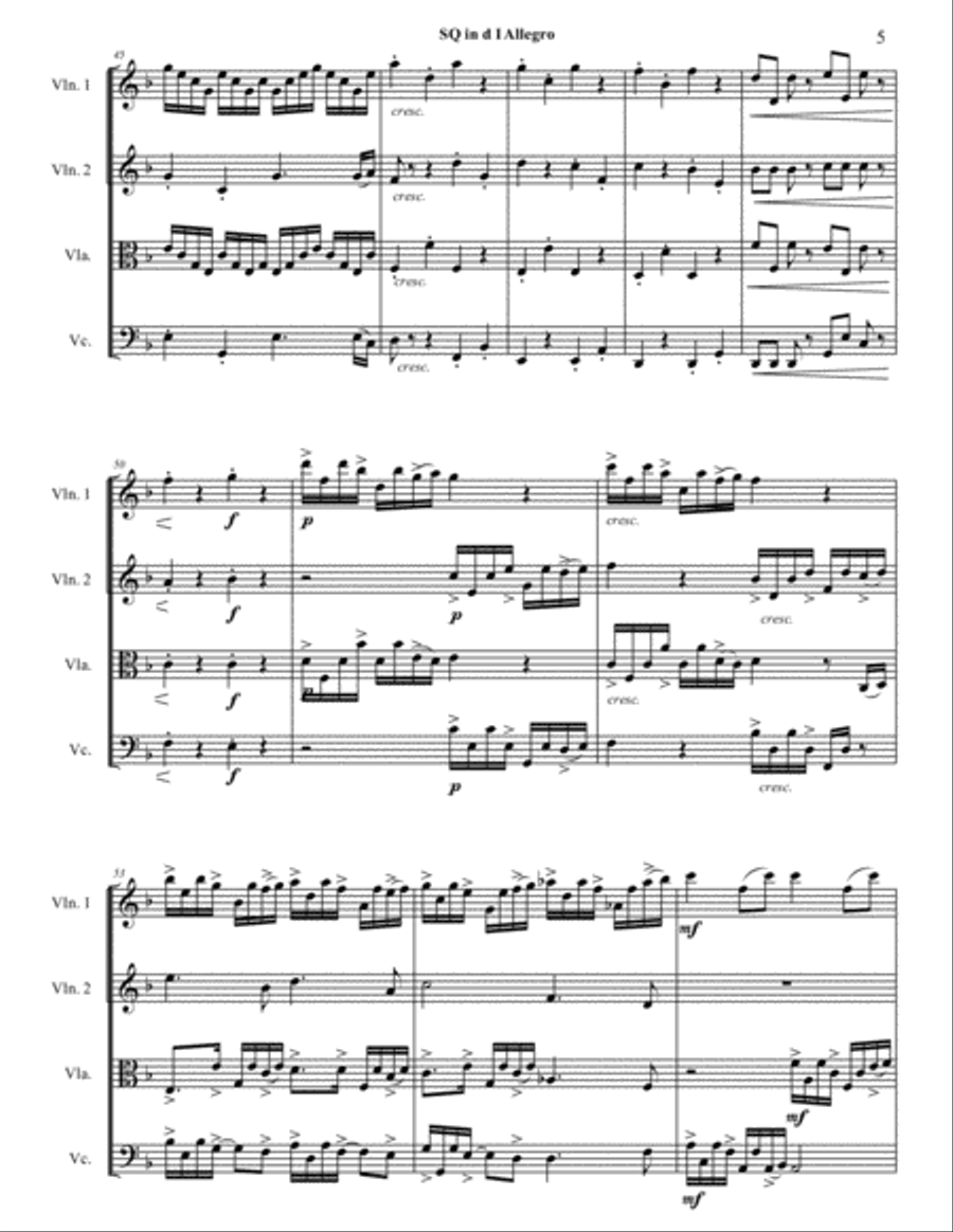Matt Schwarz String Quartet 1 in D Minor Score String Quartet scores gallery preview page 5