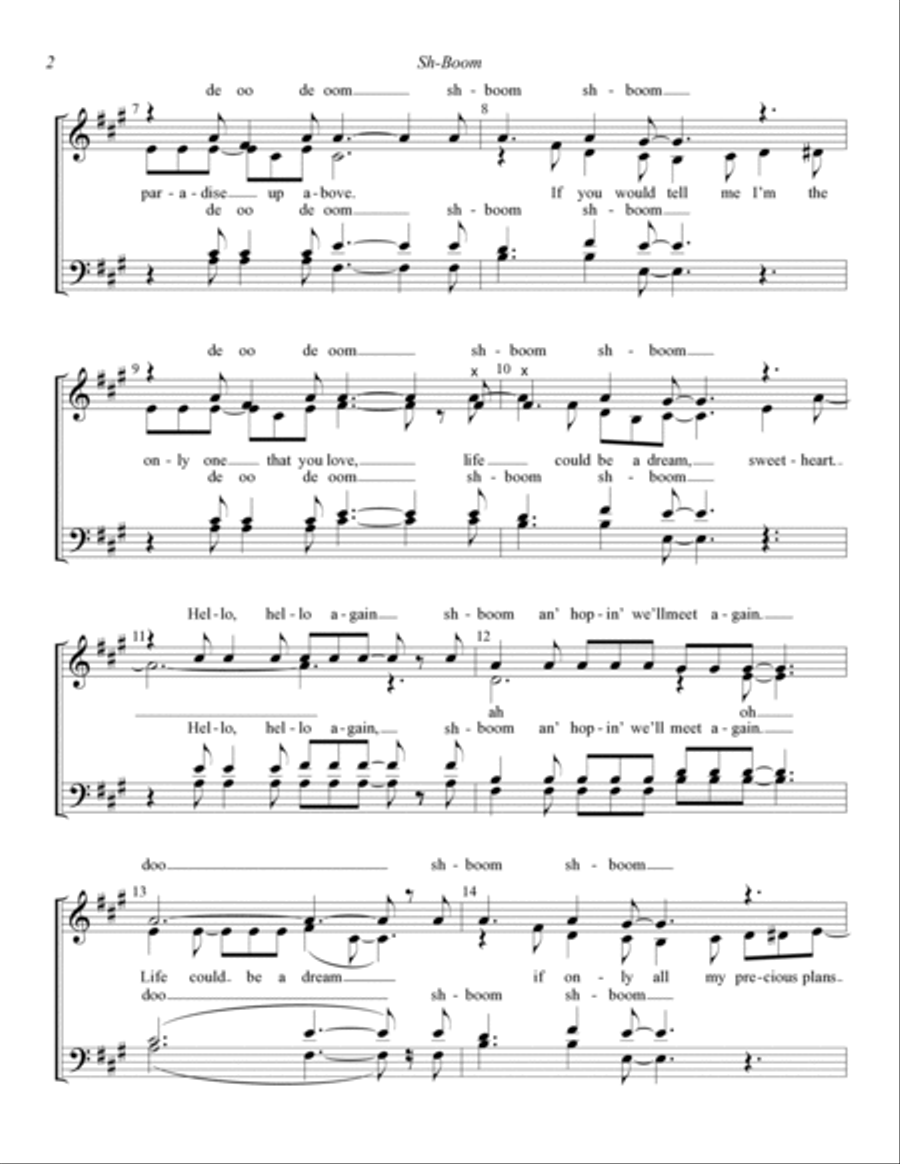 Sh-Boom (Life Could Be A Dream) (arr. Dave Briner) 4-Part scores gallery preview page 2