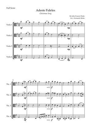 Book cover for Adeste Fideles (Christmas Song) for Viola Quartet