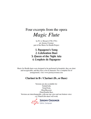 Mozart: Magic Flute selections - Music for Health Duet for 2 Clarinets