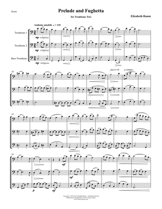 Book cover for Prelude and Fughetta for Trombone Trio