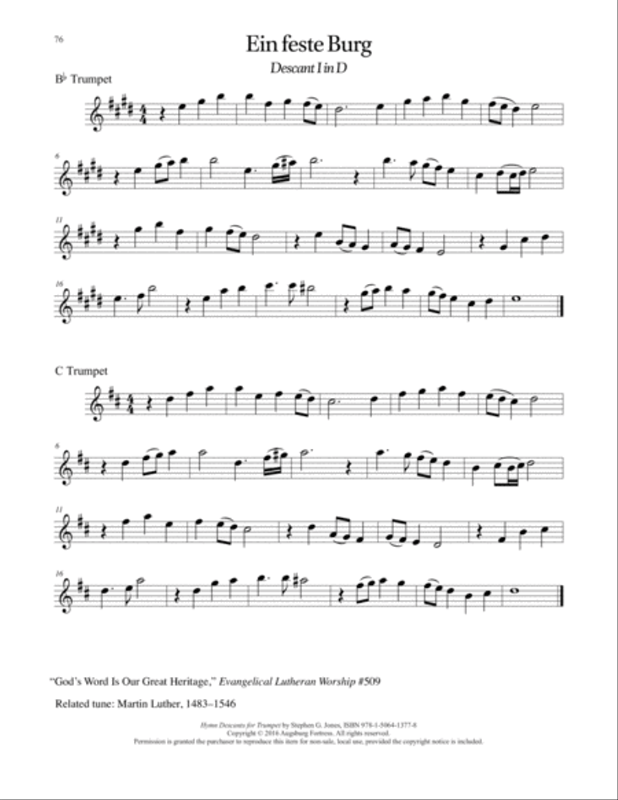 Hymn Descants for Trumpet C Trumpet scores gallery preview page 77