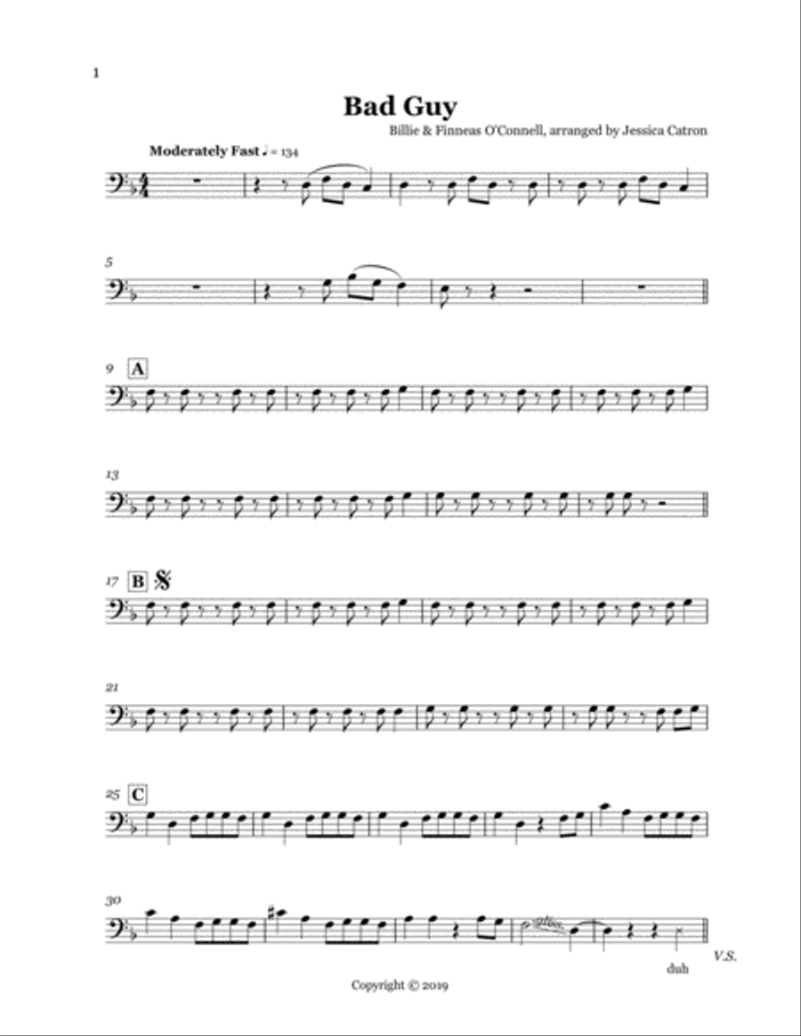 Bad Guy Cello scores gallery preview page 5