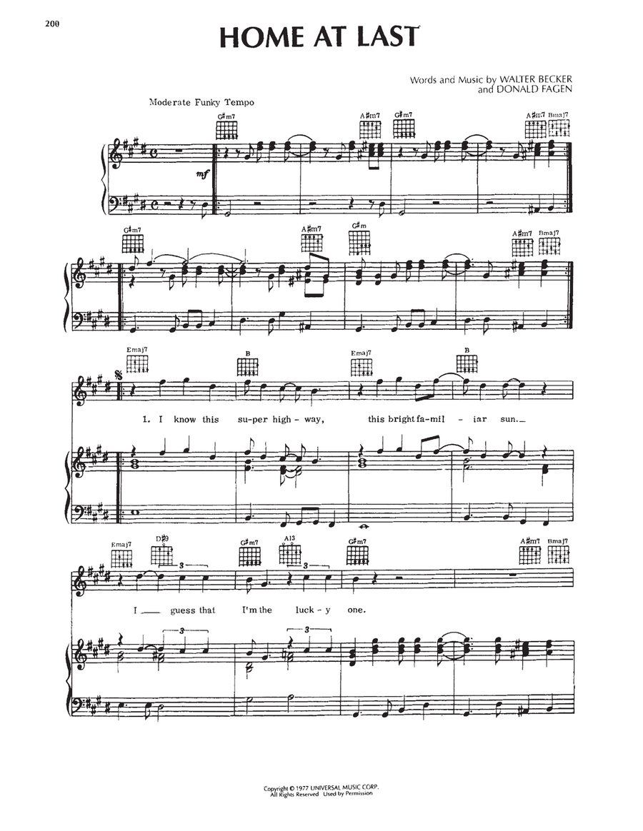 Home At Last Piano, Vocal, Guitar scores gallery preview page 1