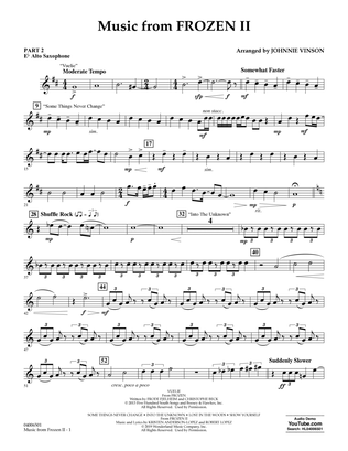 Book cover for Music from Disney's Frozen 2 (arr. Johnnie Vinson) - Pt.2 - Eb Alto Saxophone