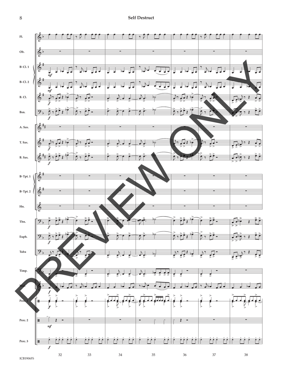 Self Destruct Self Destruct Concert Band scores gallery preview page 9