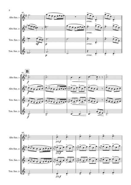 Morning Mood by Edvard Grieg - Saxophone quartet (AATT) image number null