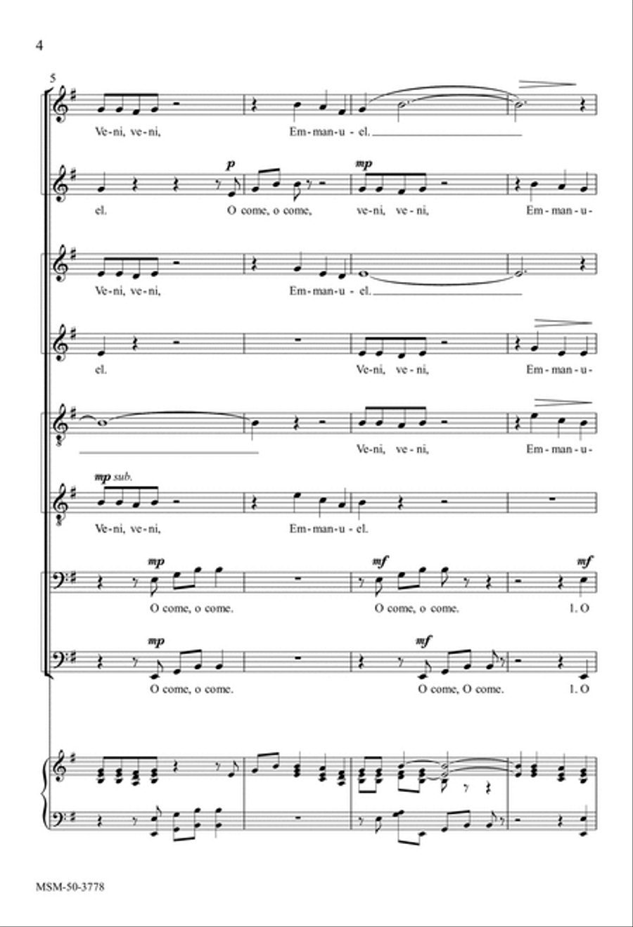 O Come, O Come, Emmanuel Divisi scores gallery preview page 4