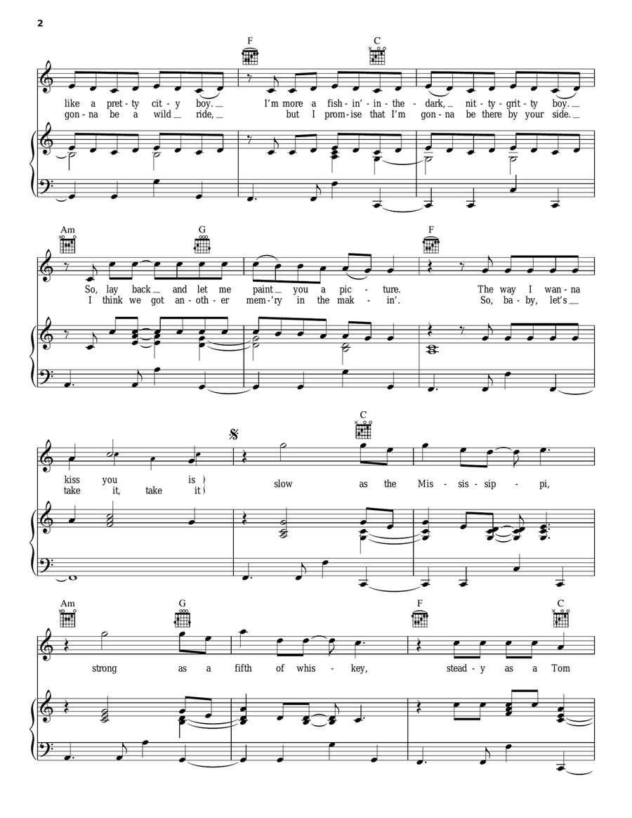 Love You Like That Piano, Vocal, Guitar scores gallery preview page 2