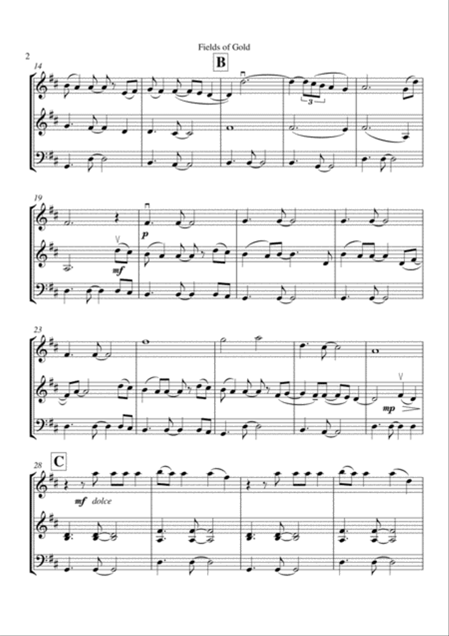 Fields Of Gold String Trio scores gallery preview page 3