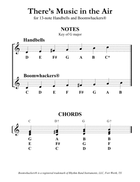“There's Music in the Air” for 13-note Bells and Boomwhackers® (with Black and White Notes) image number null