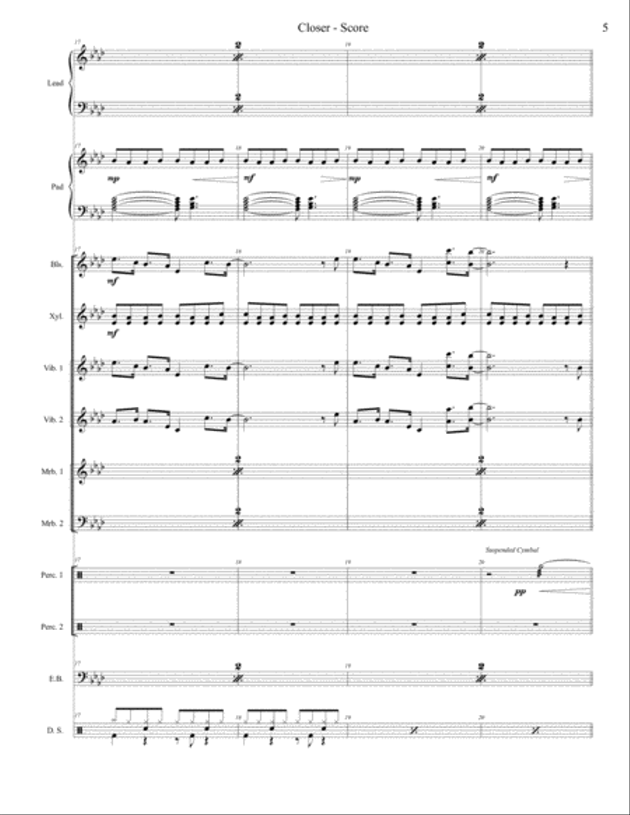 Closer Closer Percussion Ensemble scores gallery preview page 5