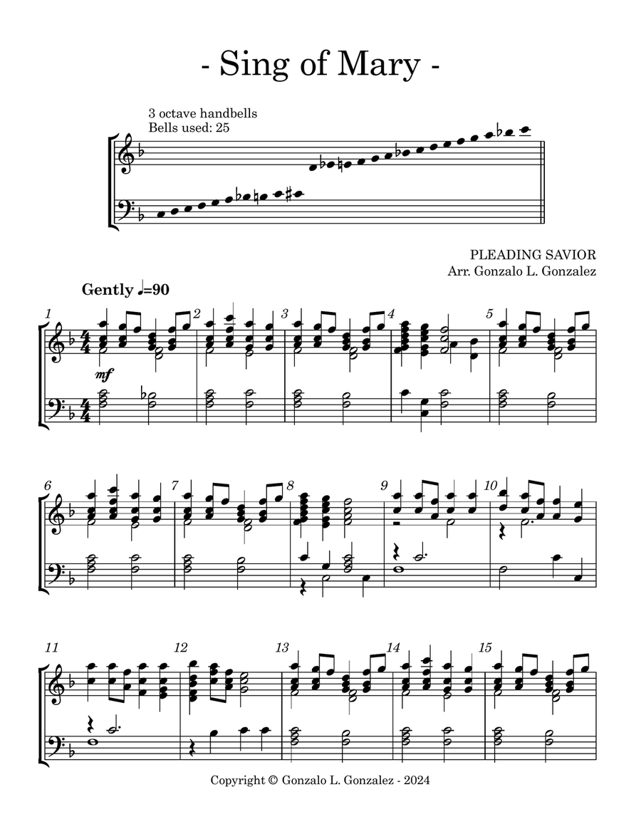 Sing of Mary Handbell Choir scores gallery preview page 2