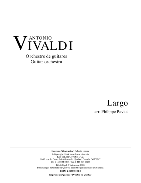 Largo (extrait du Concerto en Ré majeur, RV 93)
