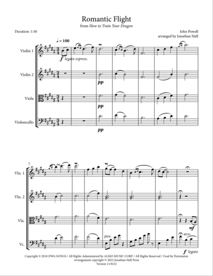 Romantic Flight String Quartet scores gallery preview page 3