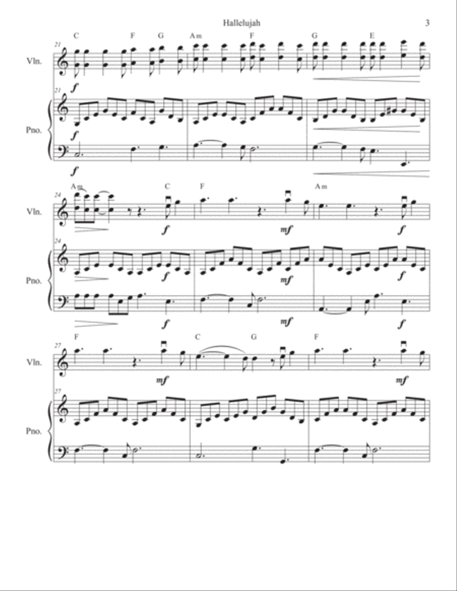 Hallelujah String Duet scores gallery preview page 4