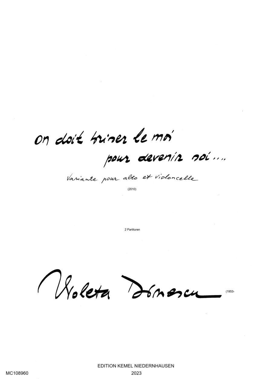 On doit briser le moi pour devenir soi Cello scores gallery preview page 1