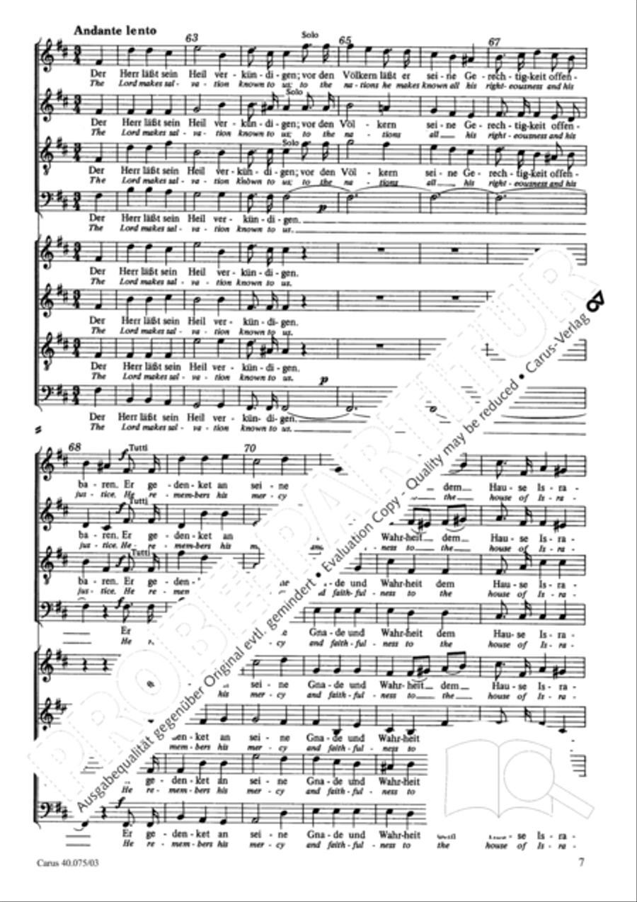 Psalm 98 (Der 98. Psalm) Psalm 98 (Der 98. Psalm) 4-Part scores gallery preview page 8