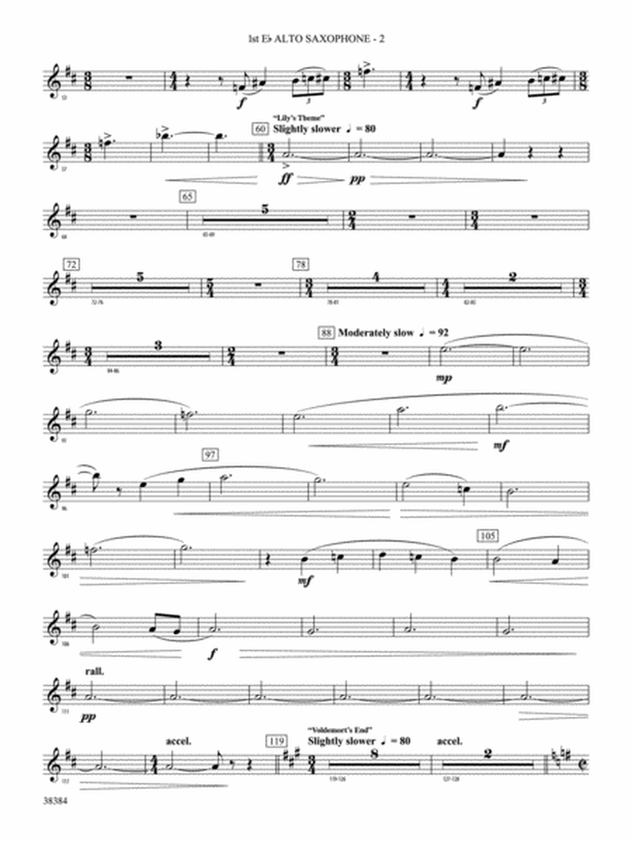 Harry Potter and the Deathly Hallows, Part 2, Symphonic Suite from: E-flat Alto Saxophone