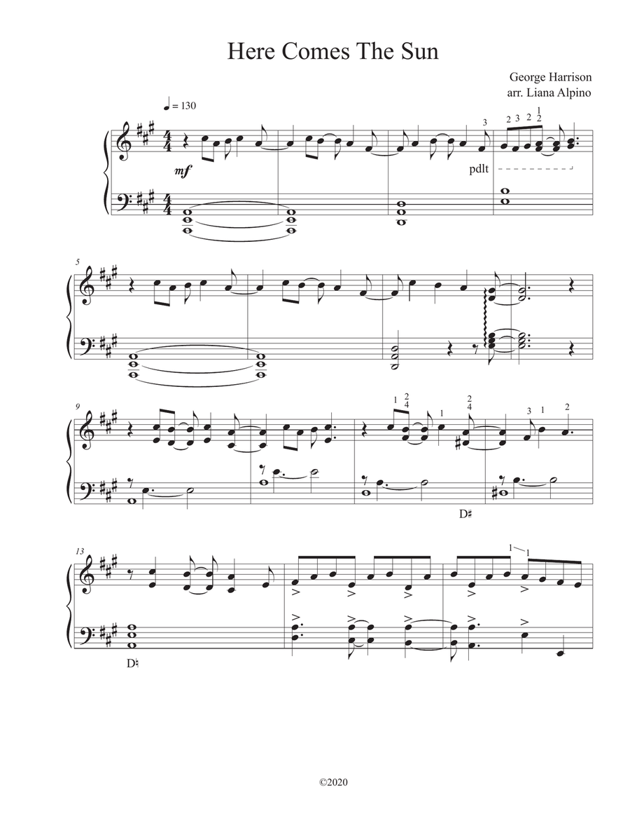Here Comes The Sun Harp scores gallery preview page 2