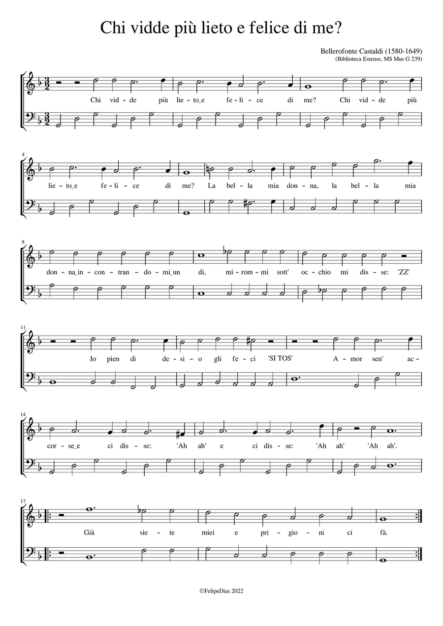 Chi vidde più lieto e felice di me? High Voice scores gallery preview page 1