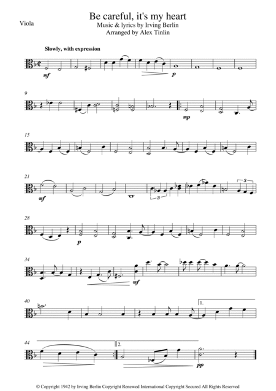 Be Careful, It's My Heart String Quartet scores gallery preview page 3