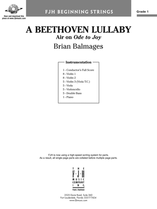 Book cover for A Beethoven Lullaby: Score
