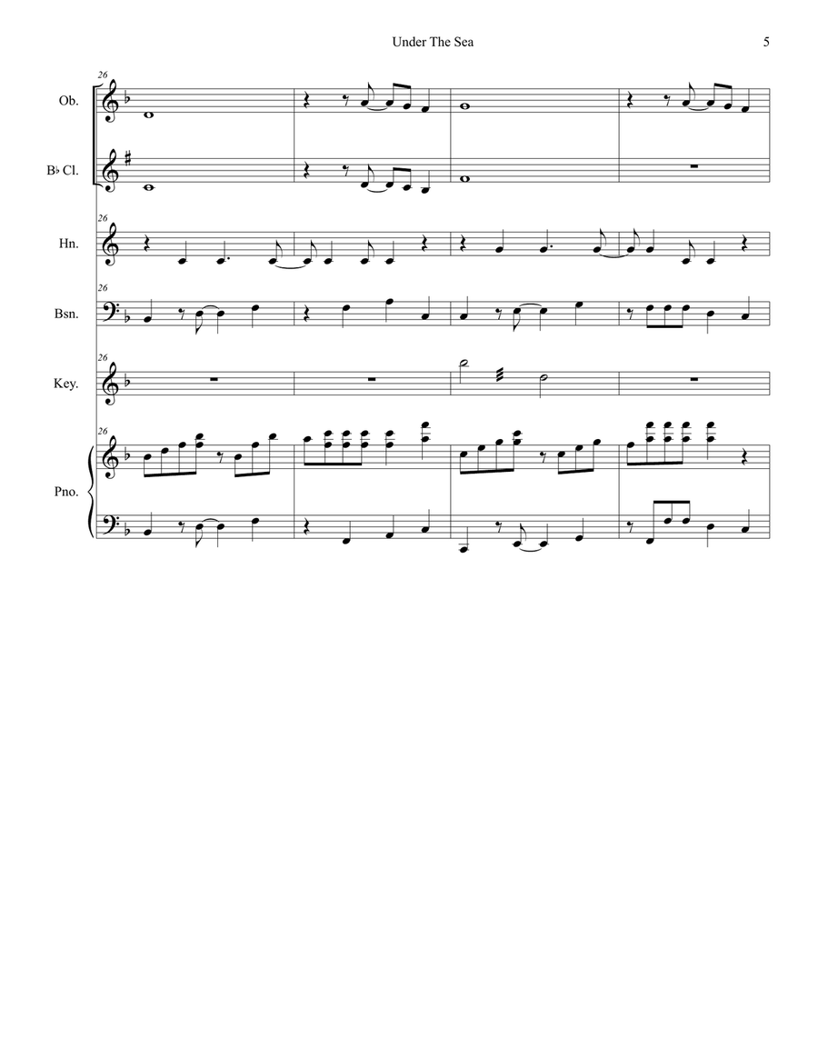 Under The Sea Woodwind Quintet scores gallery preview page 5