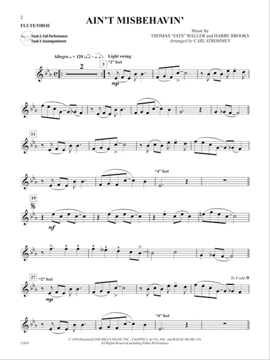 Instrumental Solos by Special Arrangement (11 Songs Arranged in Jazz Styles with Written-Out Improvisations) Flute Solo scores gallery preview page 3