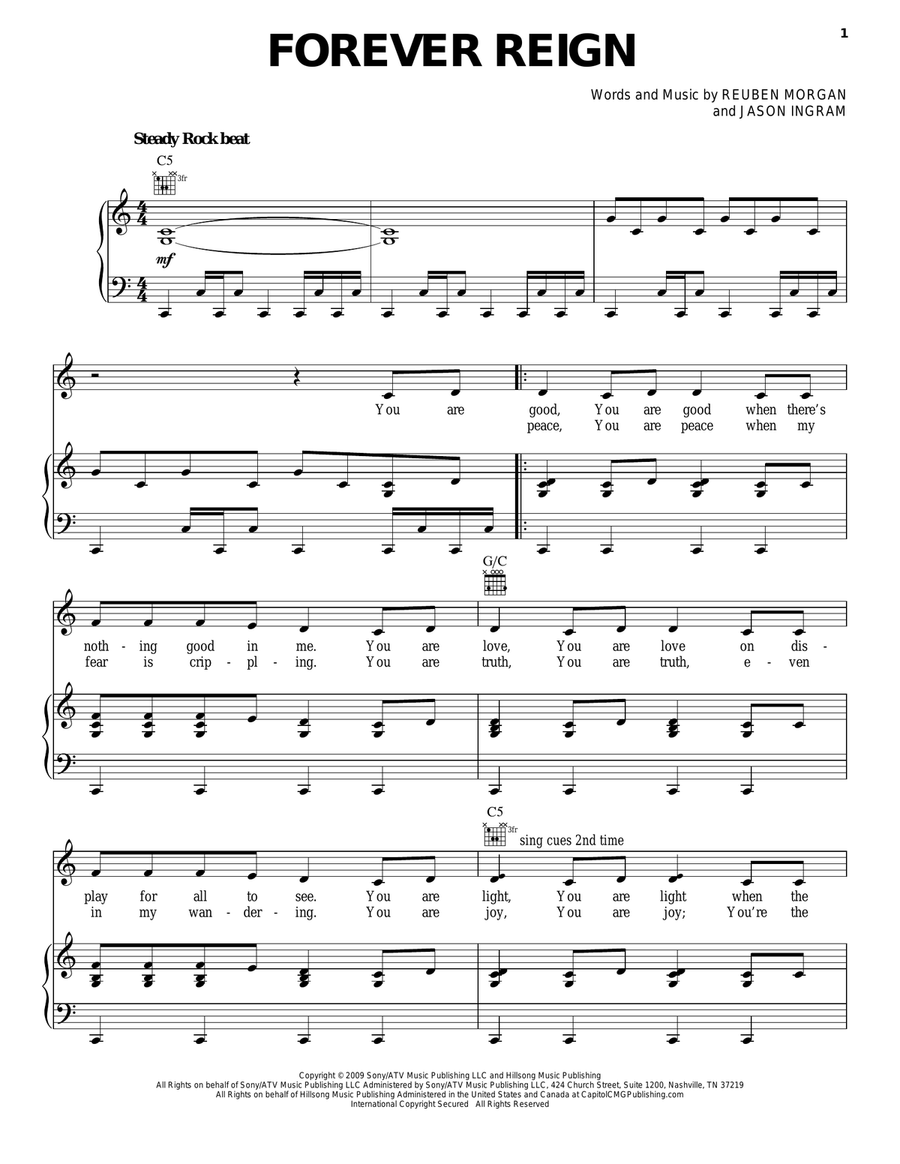 Forever Reign Guitar scores gallery preview page 1